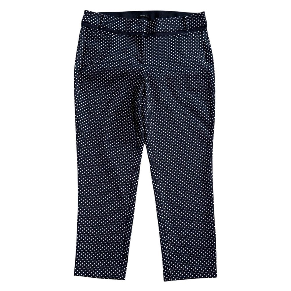 Lane Bryant The Allie Navy Blue Polka Dot Ankle Pants Women 20R Stretch Straight